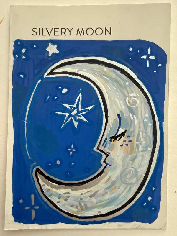 Silvery Moon aceo art card