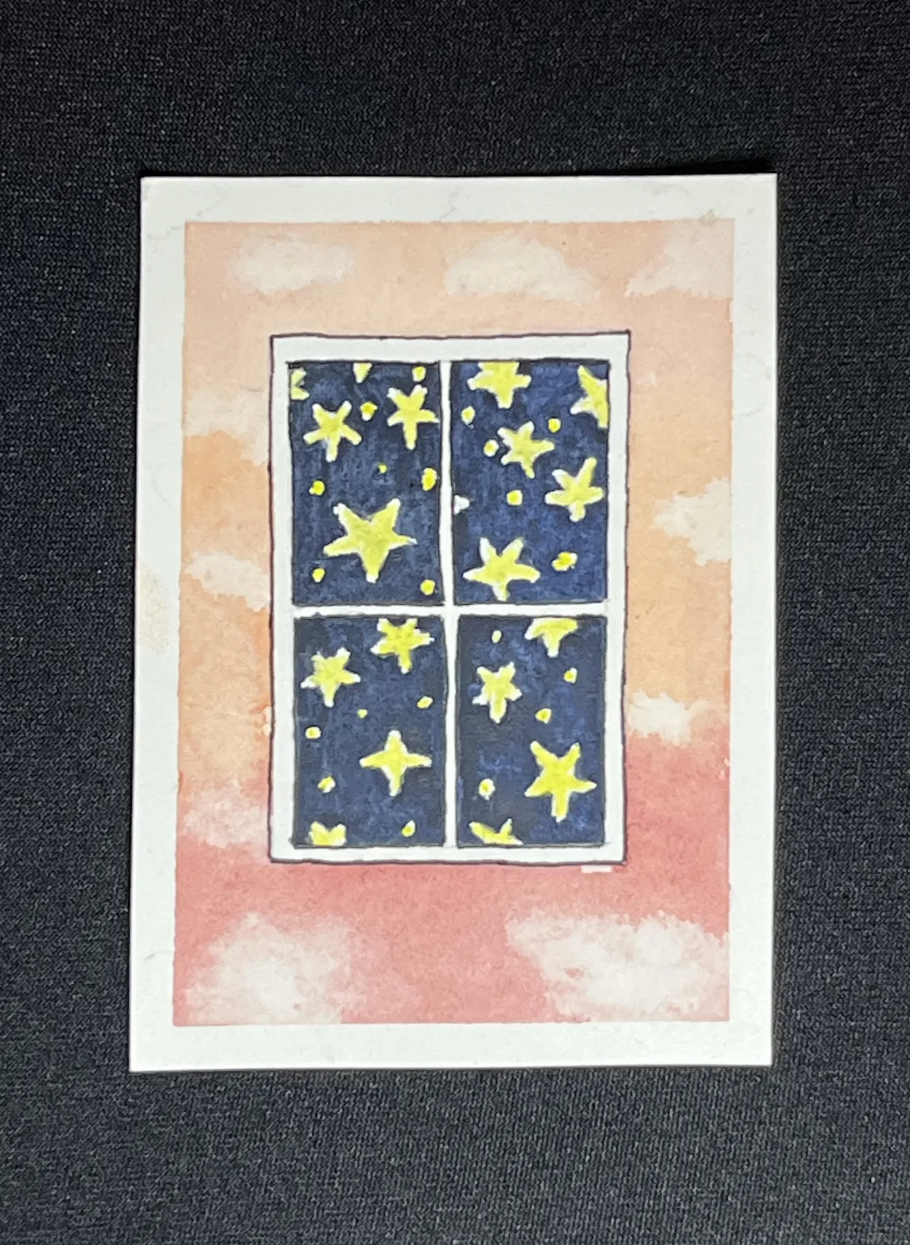 Original - Through the window of magic aceo art card