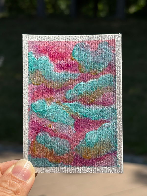 ACEO original, abstract clouds aceo art card