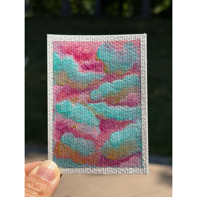 ACEO original, abstract clouds aceo art card thumbnail 1