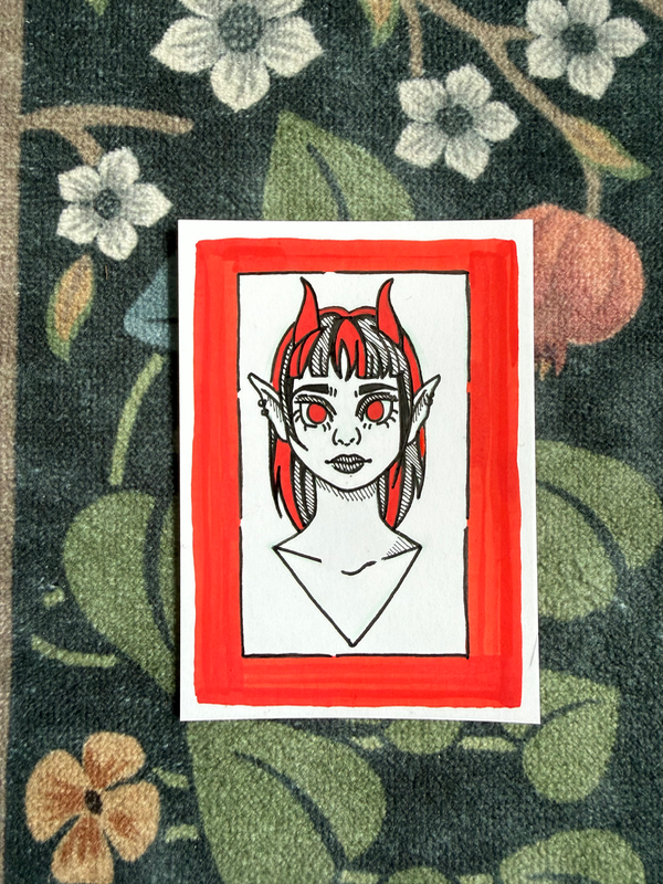The Bust of Beatrix aceo art card