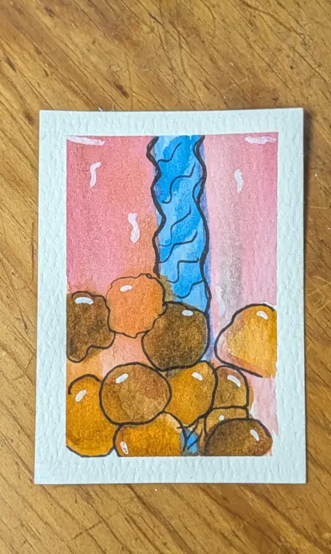 Bubble Time aceo art card