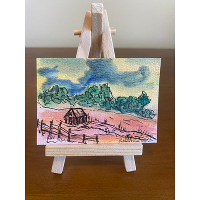 Abandoned Cottage - Countryside Series #7/9 aceo art card thumbnail 1