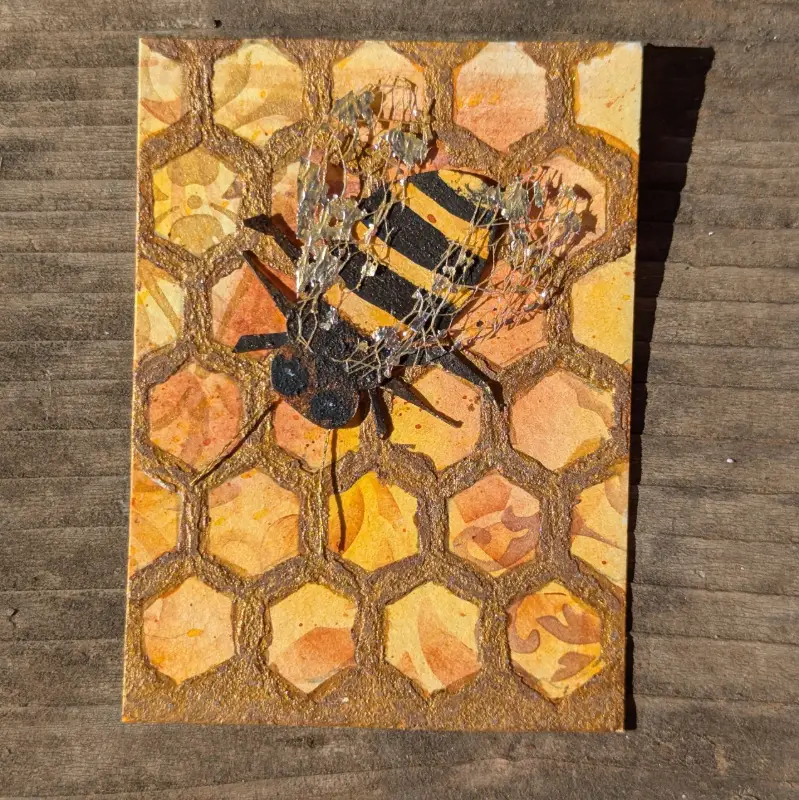 Home in the Hive aceo art card