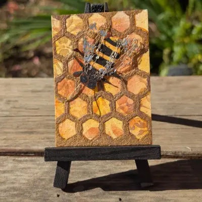 Home in the Hive aceo art card thumbnail 2