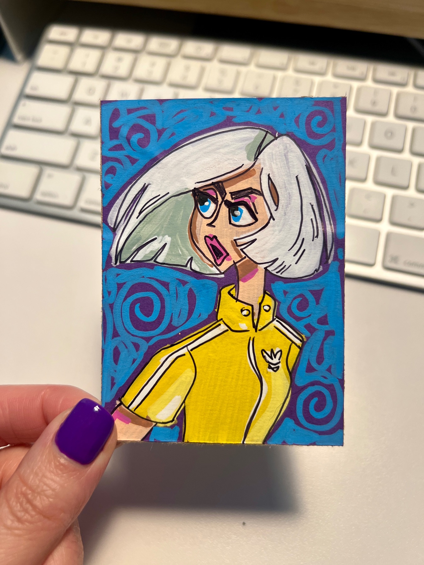 I'm Working This Tracksuit: Emma aceo art card
