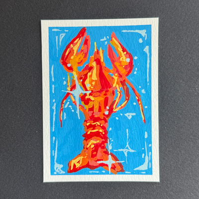 seafood dinner aceo art card thumbnail 2