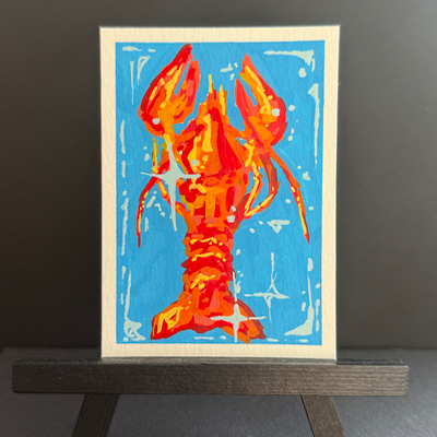 seafood dinner aceo art card thumbnail 1