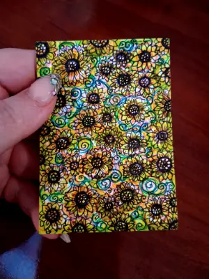 The Sunflower Shower aceo art card thumbnail 3