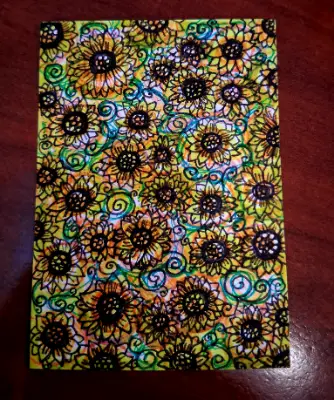 The Sunflower Shower aceo art card thumbnail 2