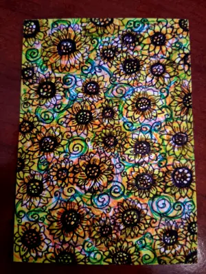 The Sunflower Shower aceo art card thumbnail 4