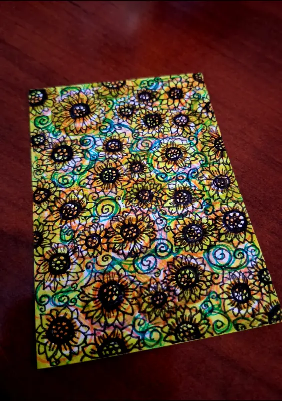The Sunflower Shower aceo art card