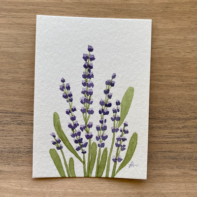 Lavender Bunch aceo art card thumbnail 2