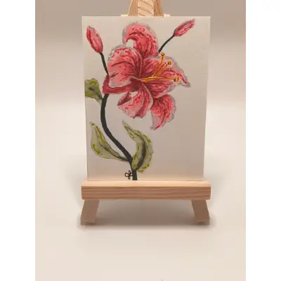 Pink Lily 003 aceo art card thumbnail 1