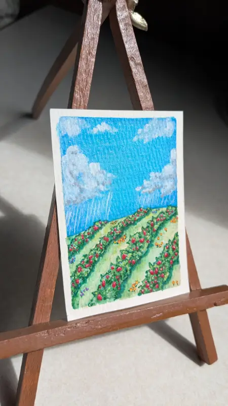 Showers in Strawberry Feilds aceo art card