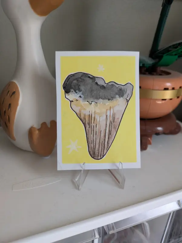 Tooth Fossil aceo art card