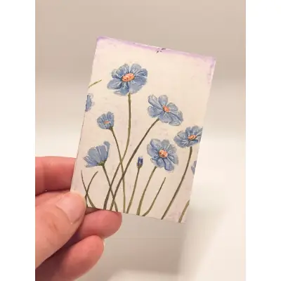 Blue Skies & Wildflowers aceo art card thumbnail 2