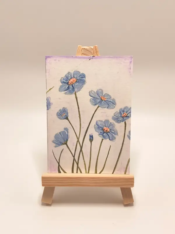 Blue Skies & Wildflowers aceo art card