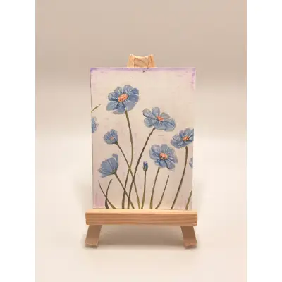 Blue Skies & Wildflowers aceo art card thumbnail 1