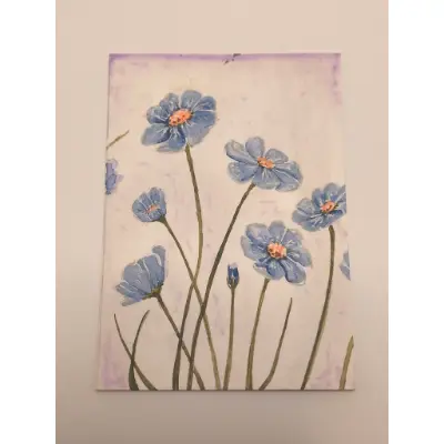 Blue Skies & Wildflowers aceo art card thumbnail 3