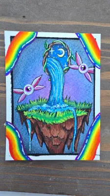 Lunar Falls aceo art card thumbnail 1