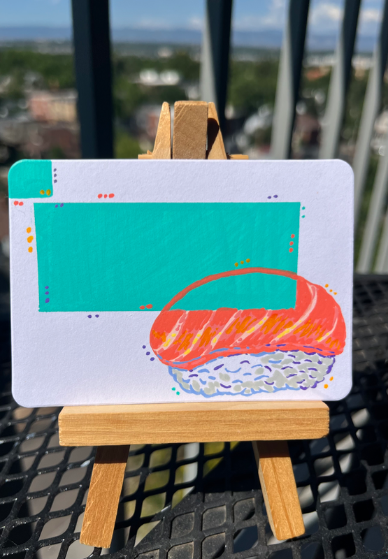 Angular Appetite: Sushi aceo art card