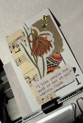 Quote Card #324 by Mazerzine collage Sylvia Plath aceo art card thumbnail 2