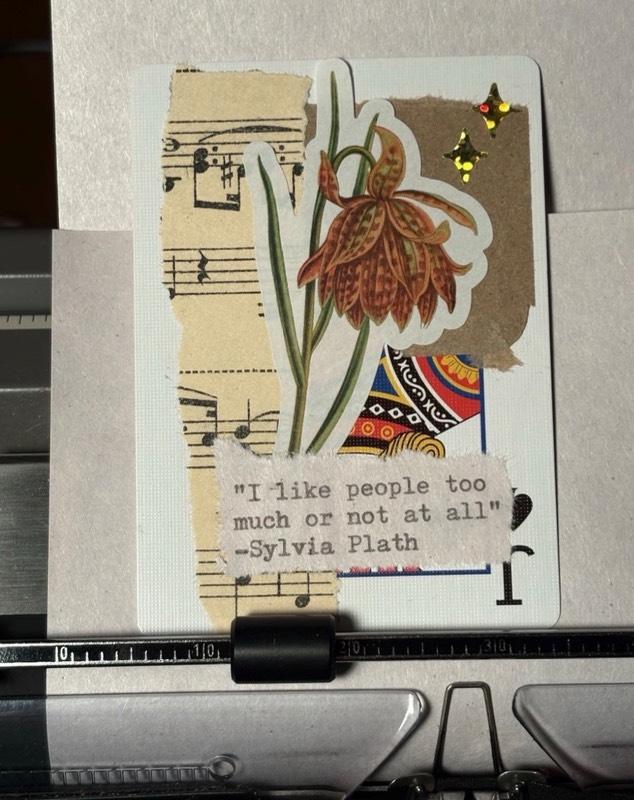 Quote Card #324 by Mazerzine collage Sylvia Plath aceo art card