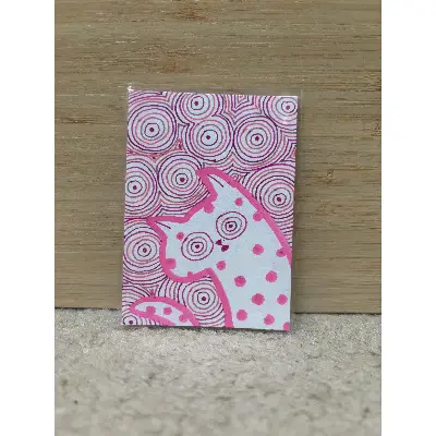 ACEO Original Drawing POSCA - The Meds are Working Cat aceo art card thumbnail 1