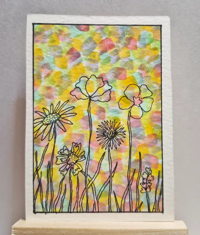 Morning Flowers aceo art card