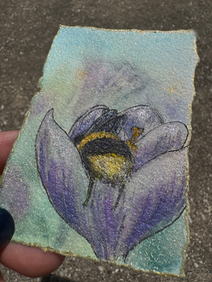 Bumblebee Butt aceo art card thumbnail 2