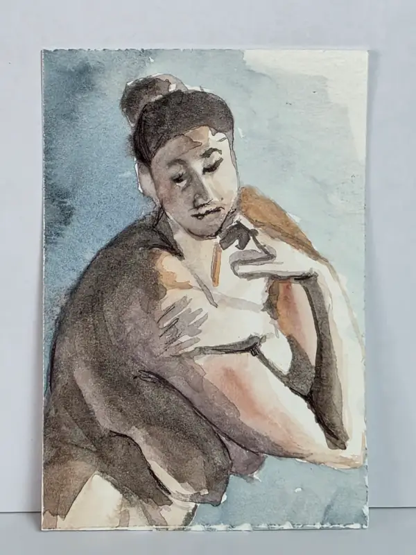 Contemplation aceo art card