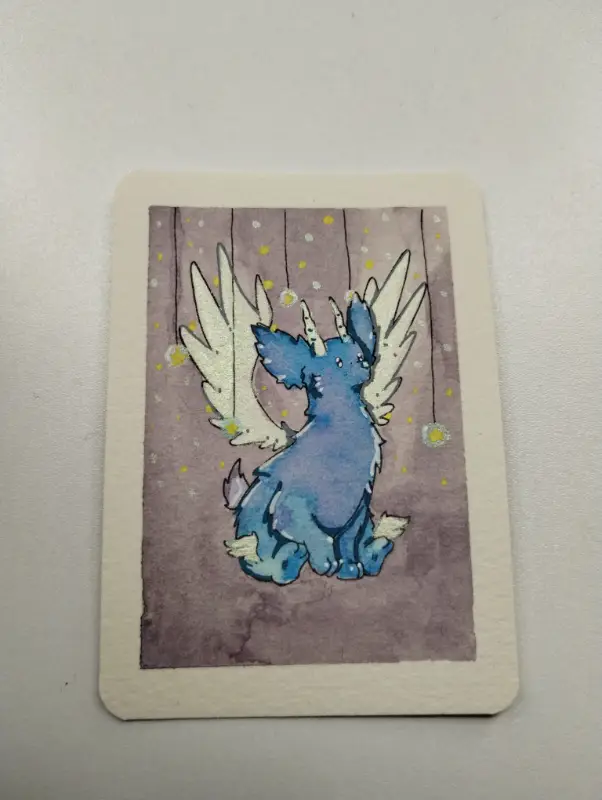 Blue Angel aceo art card