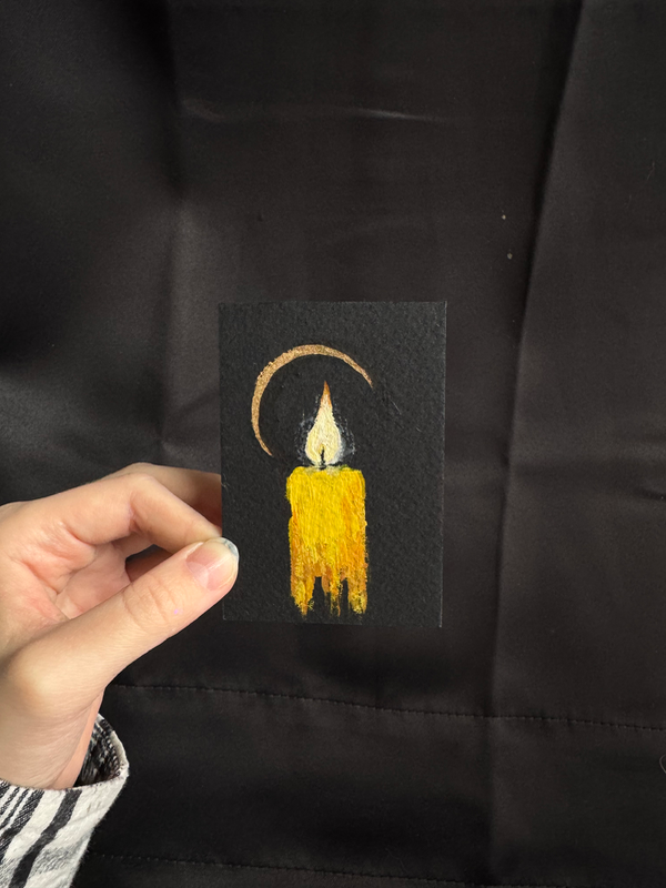 Golden Candle aceo art card