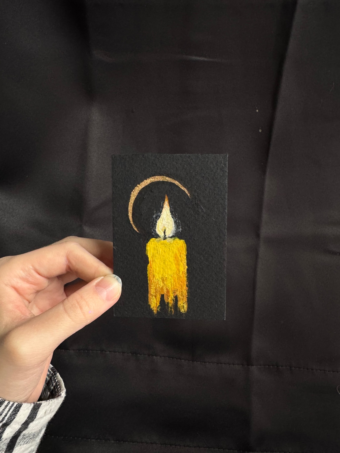 Golden Candle aceo art card