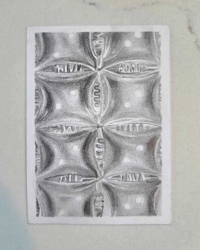 Bubble Wrap Study #4 aceo art card