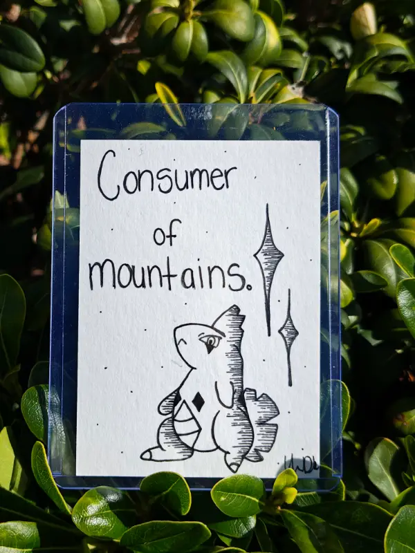 Consumer of Mountains aceo art card