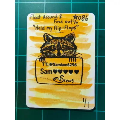 Hold my flip flops aceo art card thumbnail 2