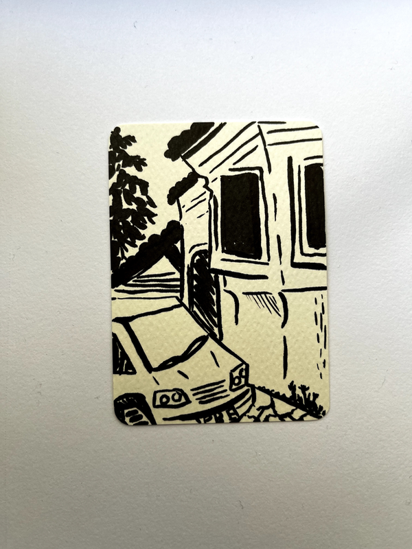 Ink Villiage Still Life kb.creations signed ACEO aceo art card