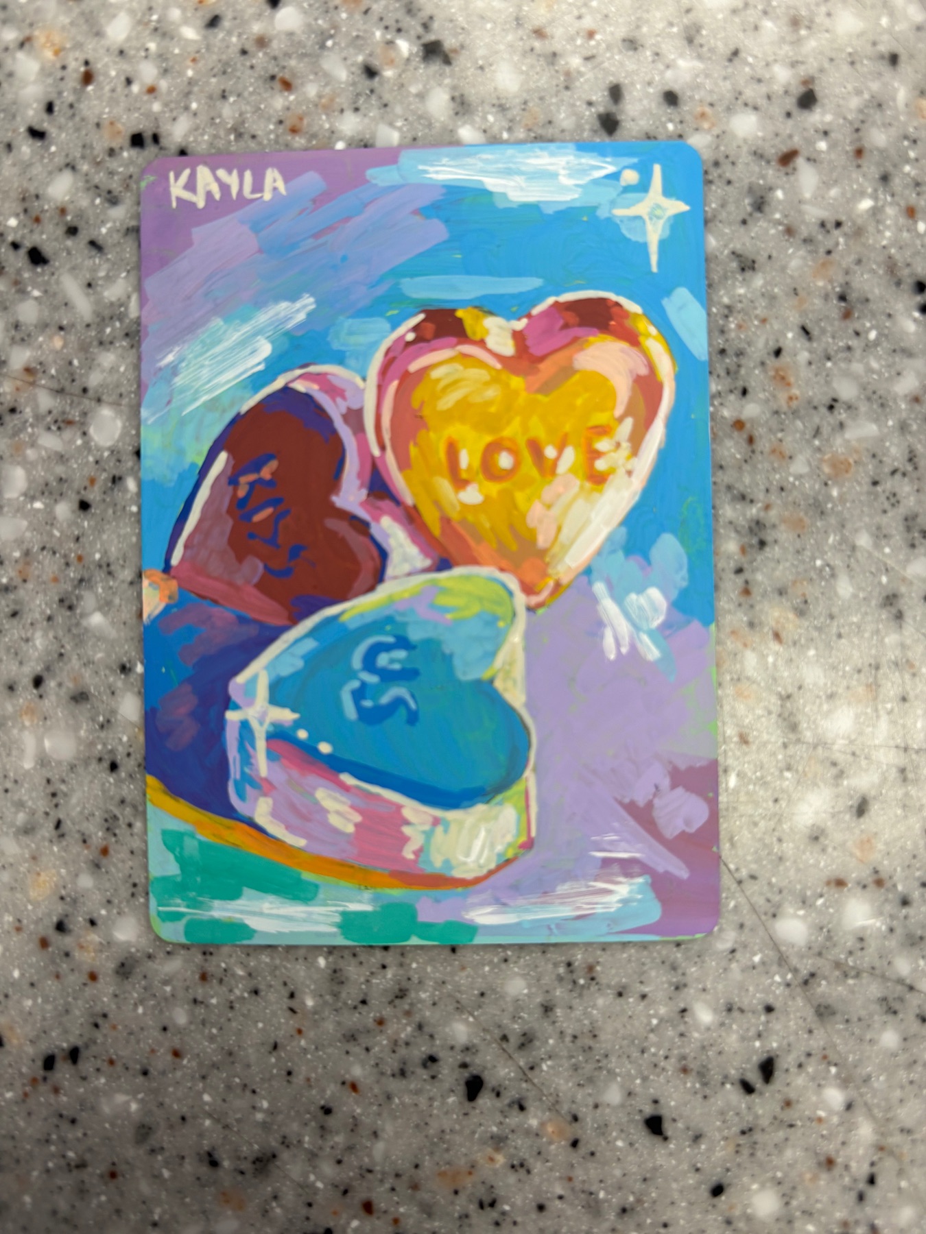 Candy Hearts aceo art card
