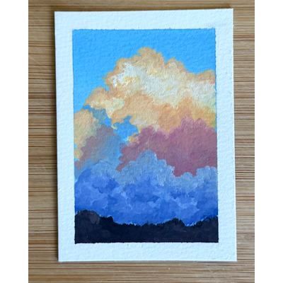 Colorful Sunset Clouds aceo art card thumbnail 2