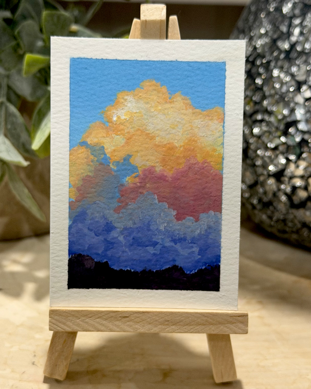 Colorful Sunset Clouds aceo art card