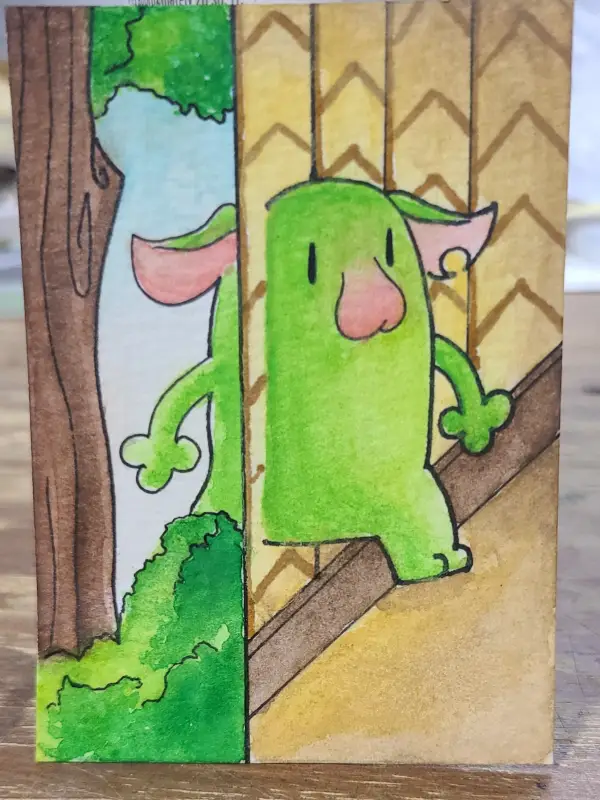 Goblin in the Backrooms aceo art card