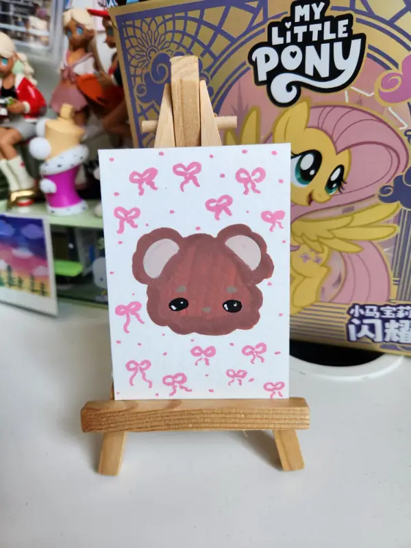 Bear bows aceo art card
