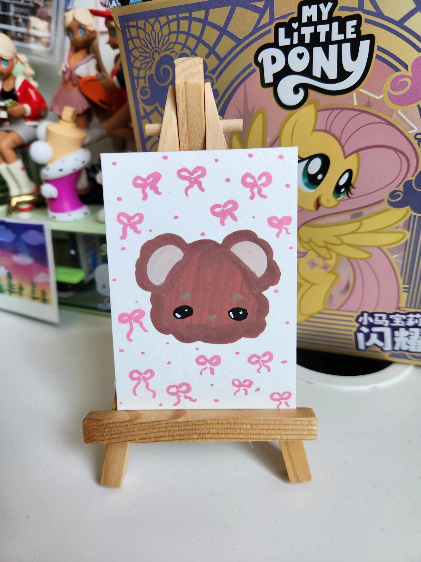 Bear bows aceo art card