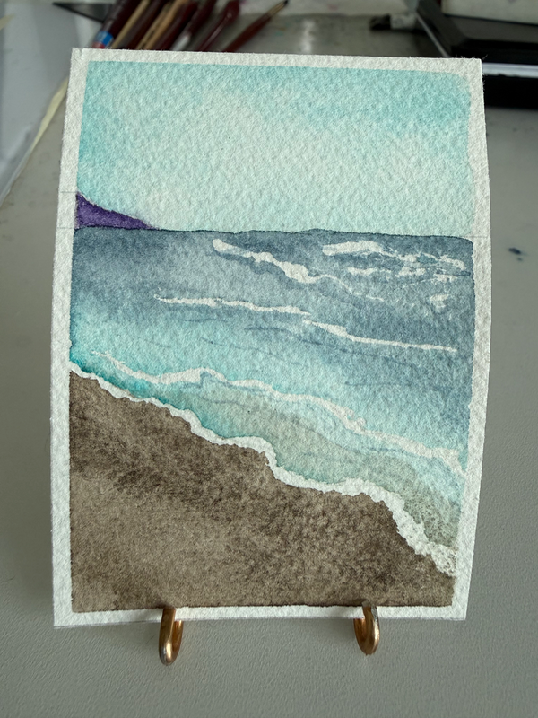 Beach Day aceo art card