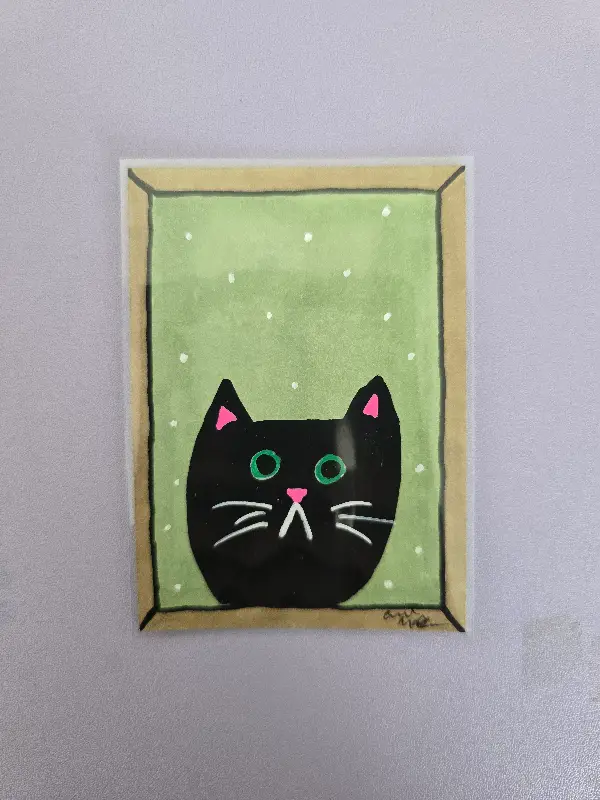 ACEO Black Cat 3 of 3 aceo art card