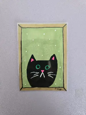 ACEO Black Cat 3 of 3 aceo art card thumbnail 1