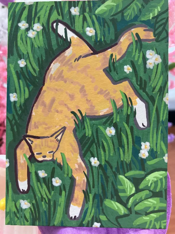 The Field of Flowers aceo art card