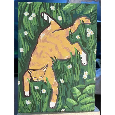 The Field of Flowers aceo art card thumbnail 1